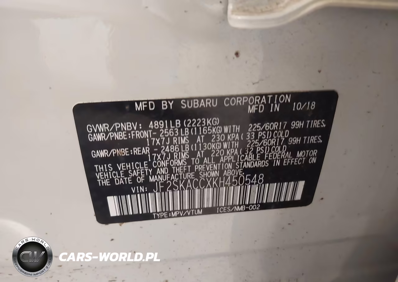 2019 Subaru Forester VIN:JF2SKACCXKH450548 - 9