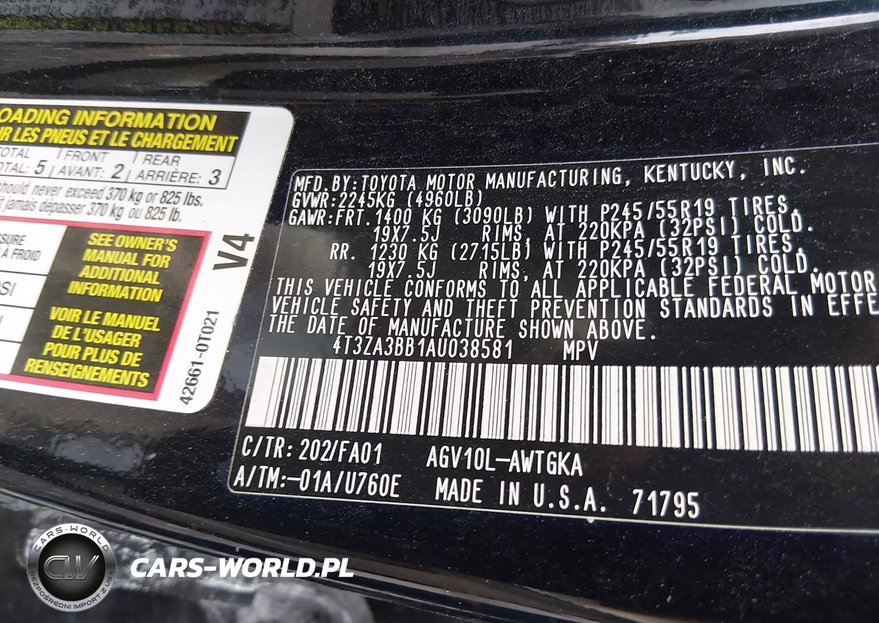 2010 Toyota Venza VIN:4T3ZA3BB1AU038581 - 9