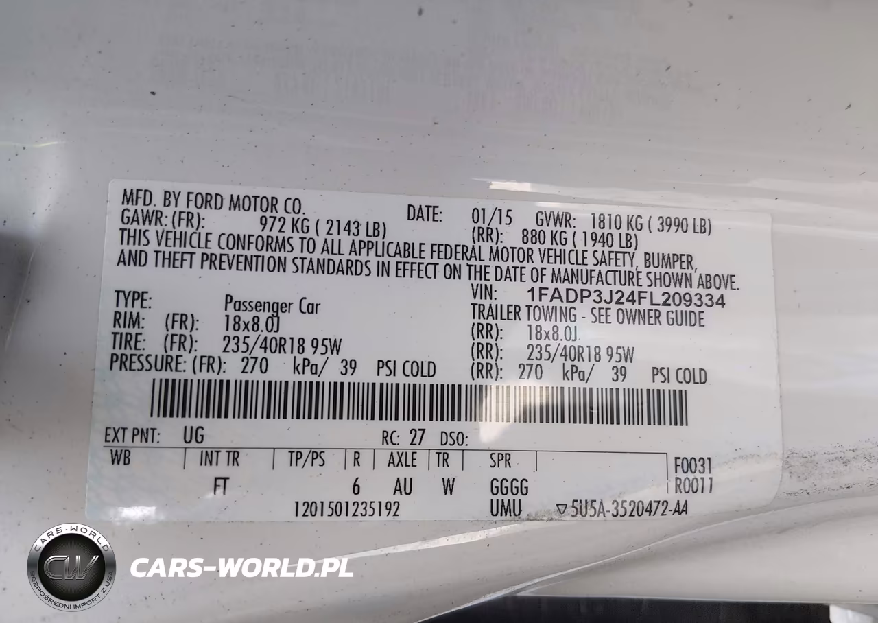2015 Ford Focus Titanium VIN:1FADP3J24FL209334 - 9