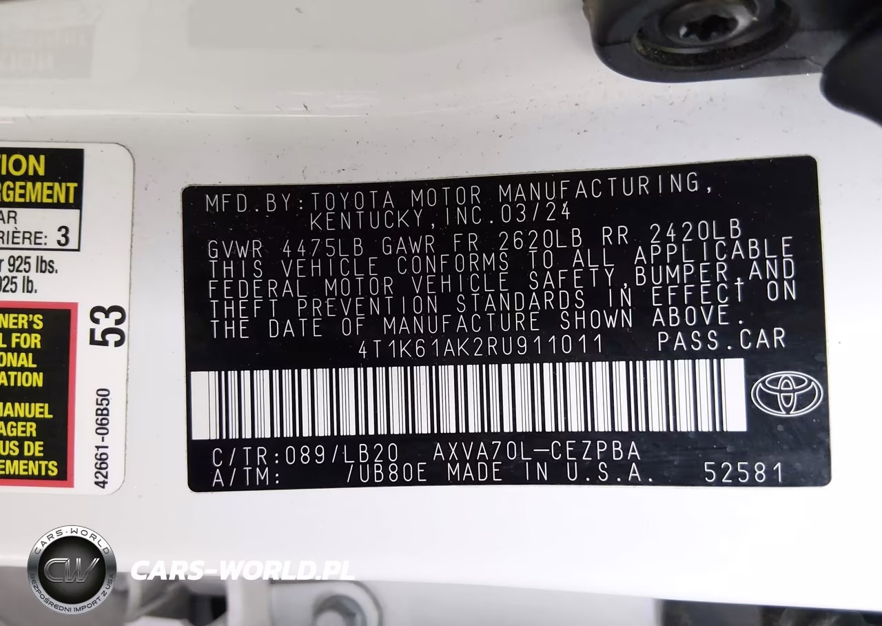 2024 Toyota Camry Xse VIN:4T1K61AK2RU911011 - 9