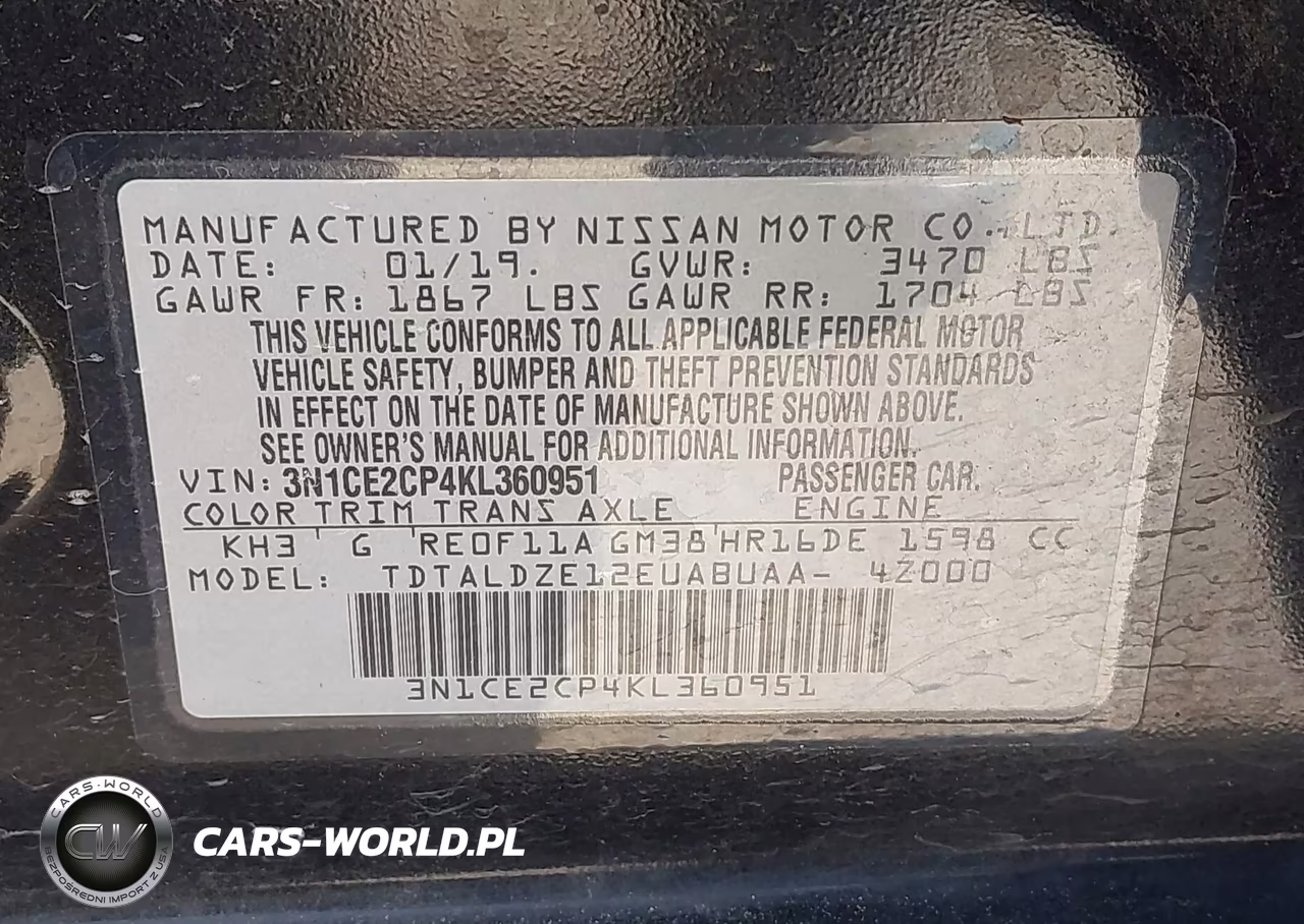 2019 Nissan Versa Note Sv VIN:3N1CE2CP4KL360951 - 9