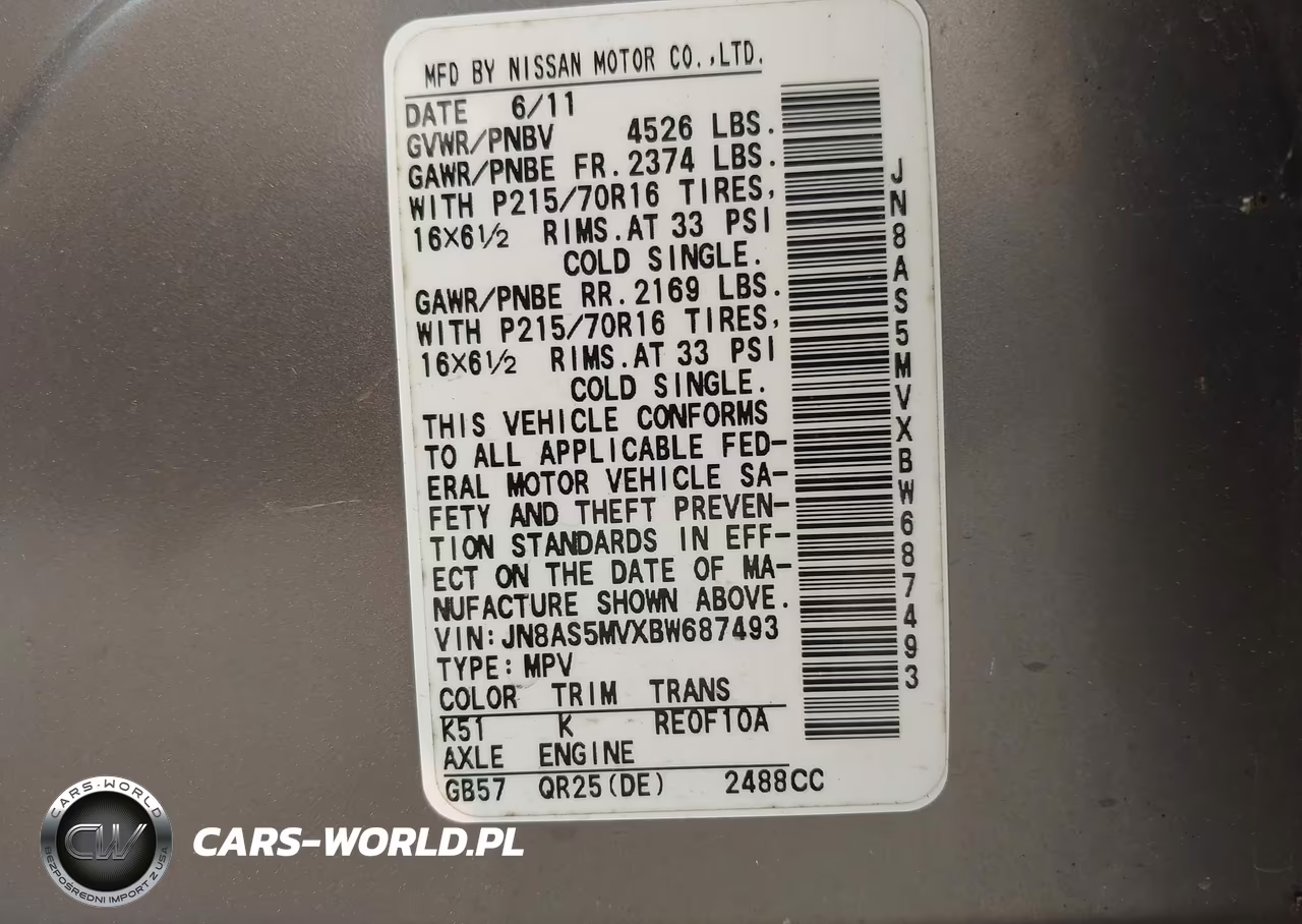 2011 Nissan Rogue S VIN:JN8AS5MVXBW687493 - 9