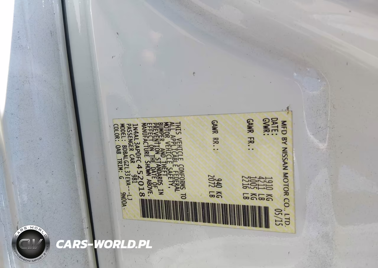 2015 Nissan Altima 2.5 S VIN:1N4AL3AP0FC452018 - 9