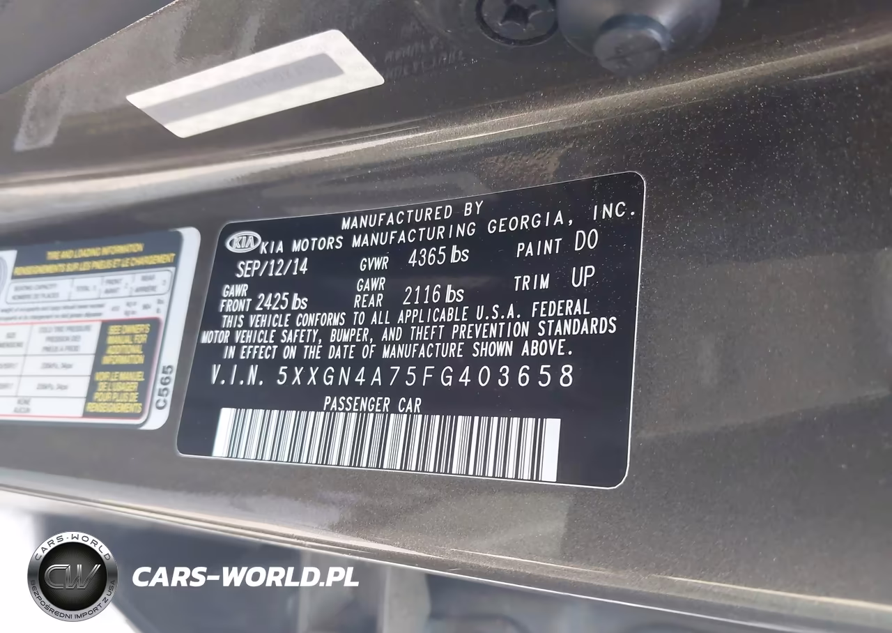 2015 Kia Optima Ex VIN:5XXGN4A75FG403658 - 9