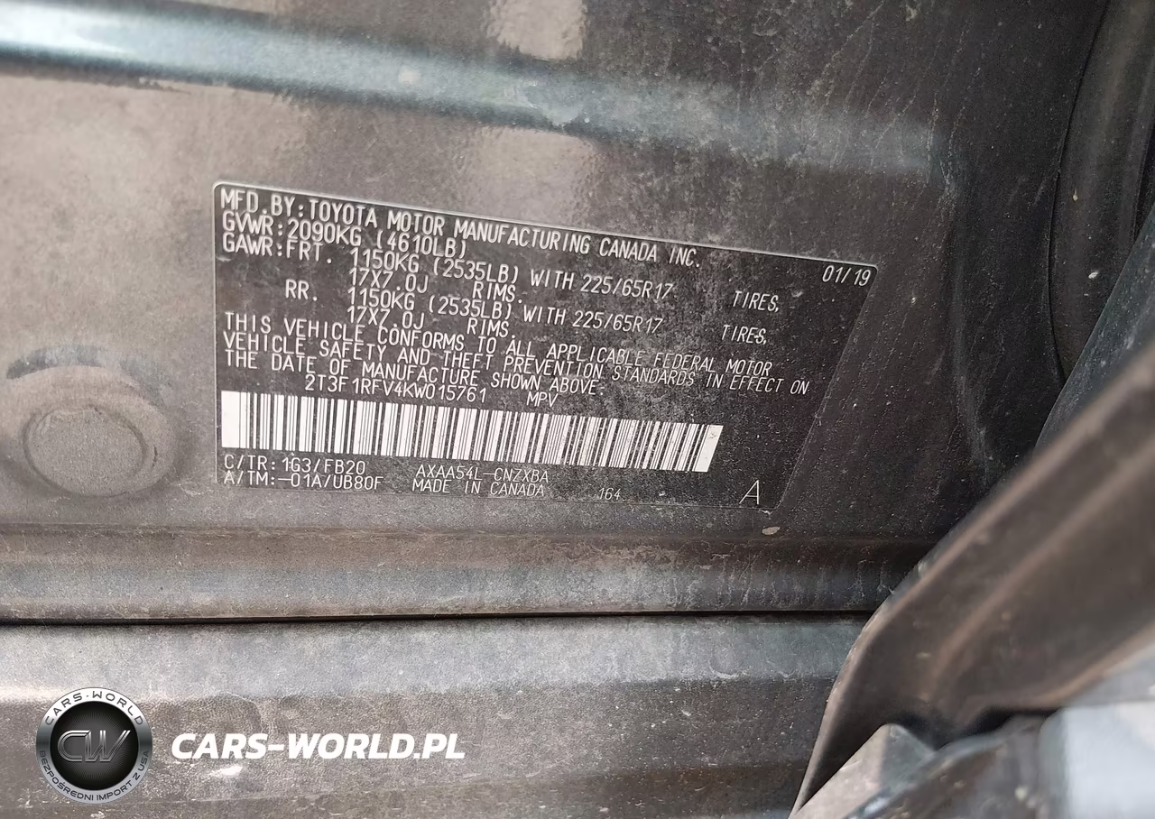 2019 Toyota Rav4 Le VIN:2T3F1RFV4KW015761 - 9