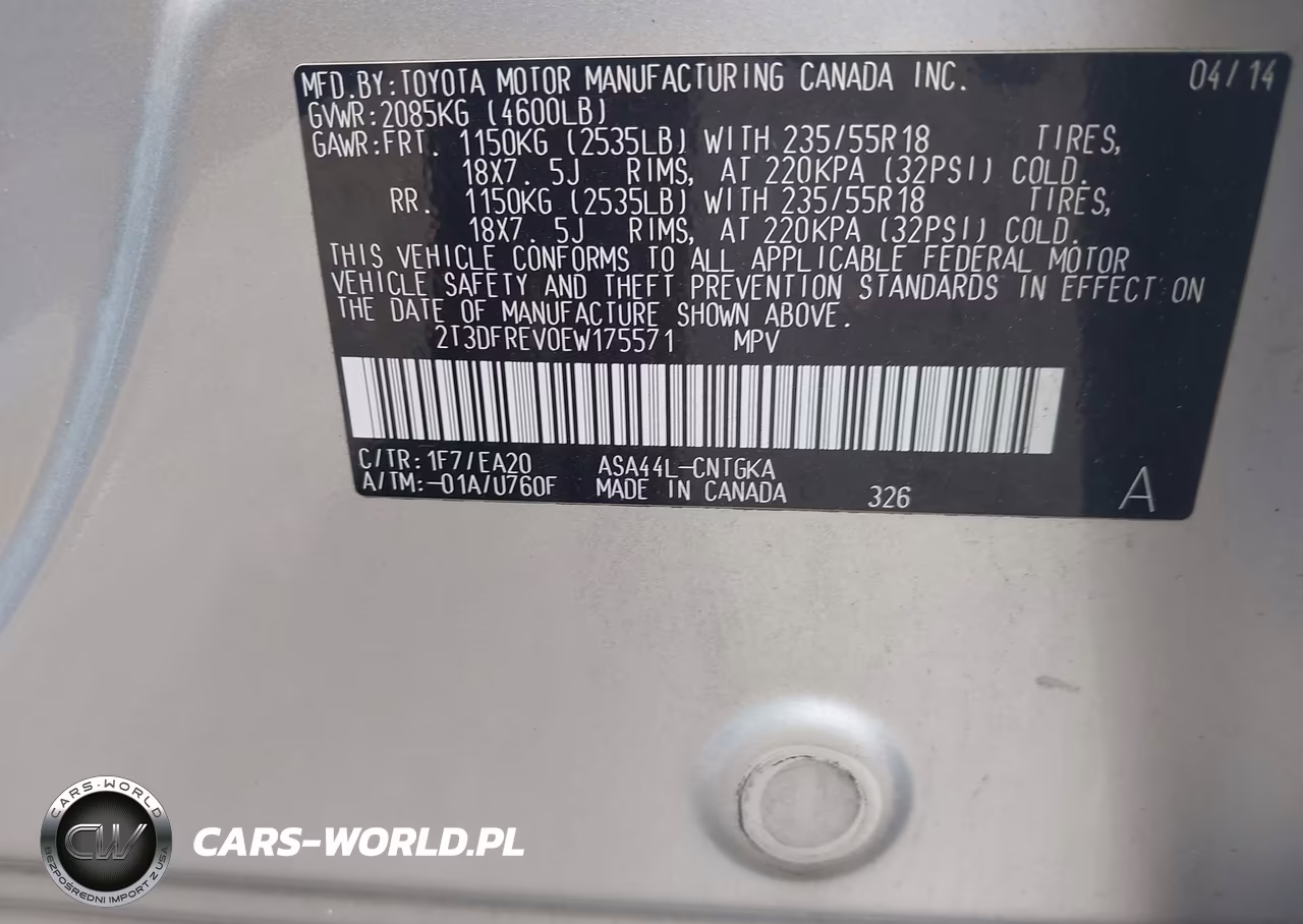 2014 Toyota Rav4 Limited VIN:2T3DFREV0EW175571 - 9