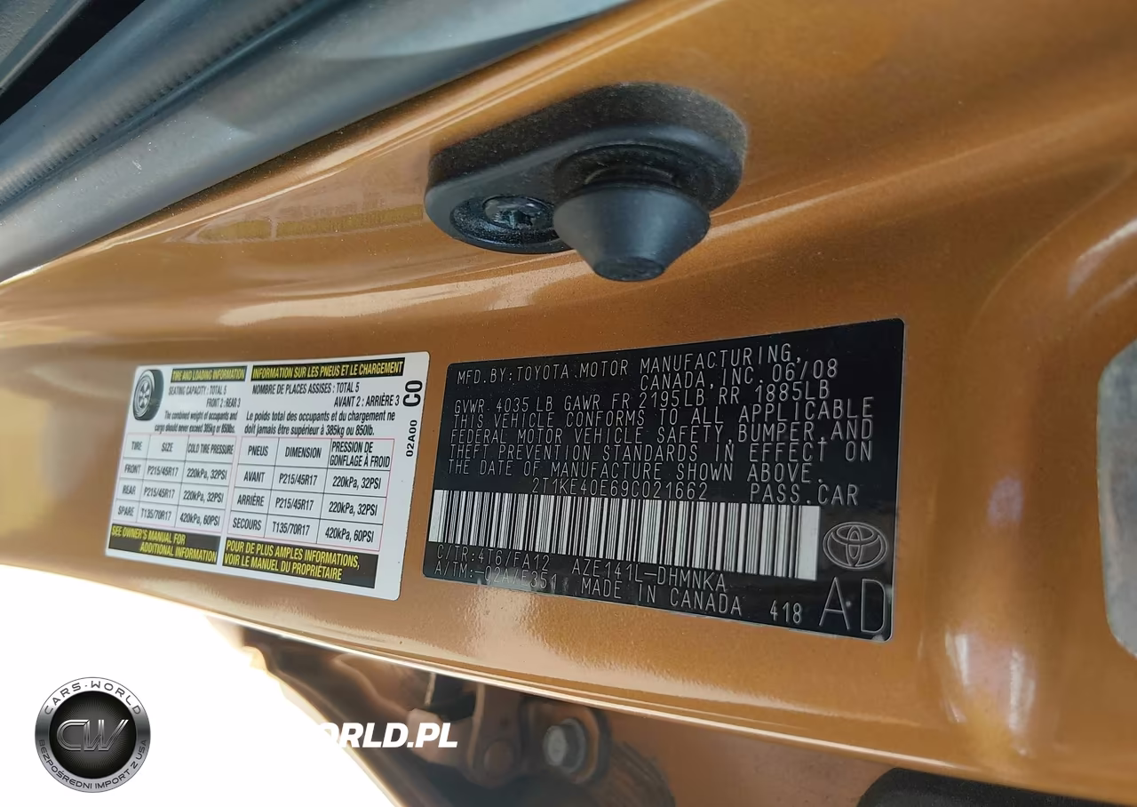 2009 Toyota Matrix S VIN:2T1KE40E69C021662 - 9