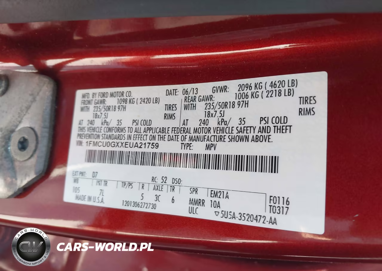 2014 Ford Escape Se VIN:1FMCU0GXXEUA21759 - 9