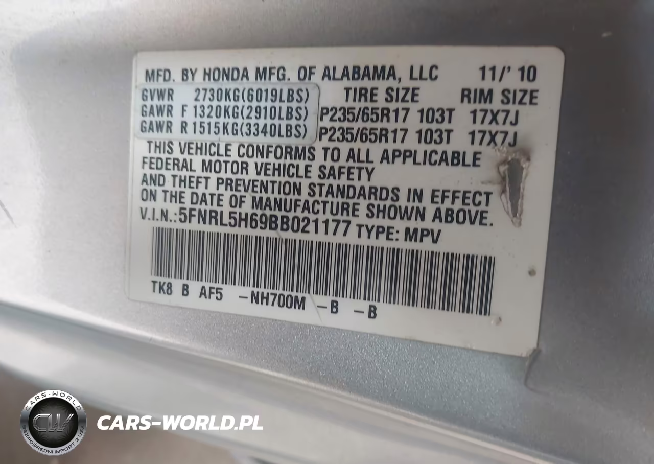 2011 Honda Odyssey Ex-L VIN:5FNRL5H69BB021177 - 9