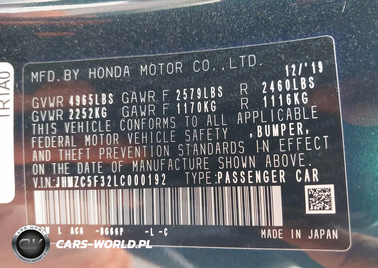 2020 Honda Clarity Plug-In Hybrid Touring VIN:JHMZC5F32LC000192 - 9