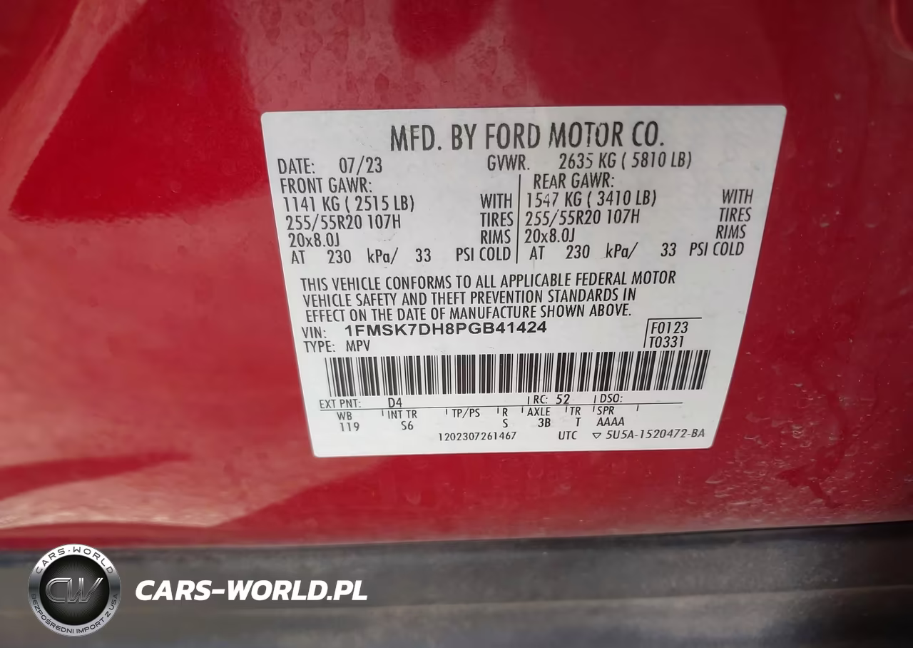 2023 Ford Explorer Xlt VIN:1FMSK7DH8PGB41424 - 9