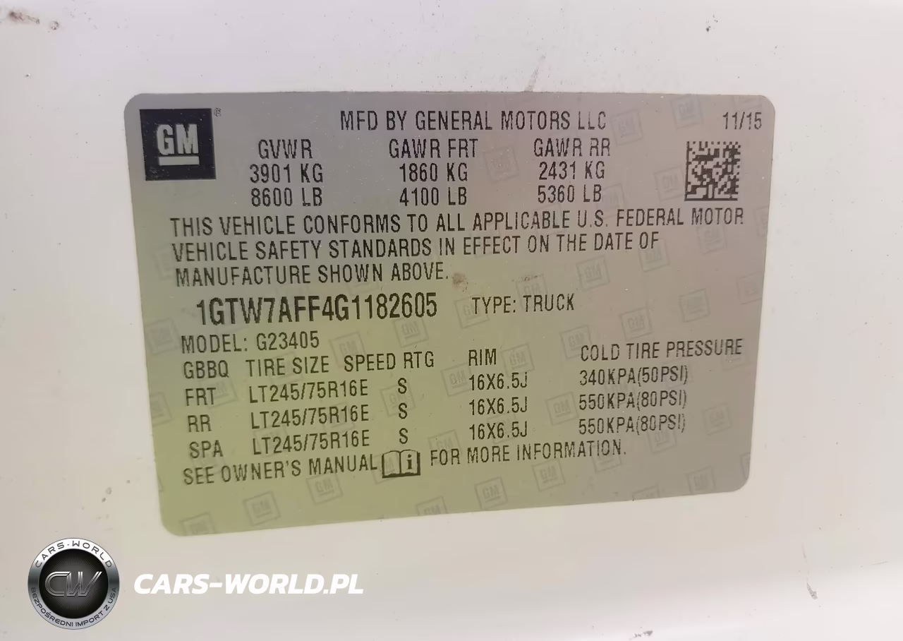 2016 GMC Savana 2500 Work Van VIN:1GTW7AFF4G1182605 - 9