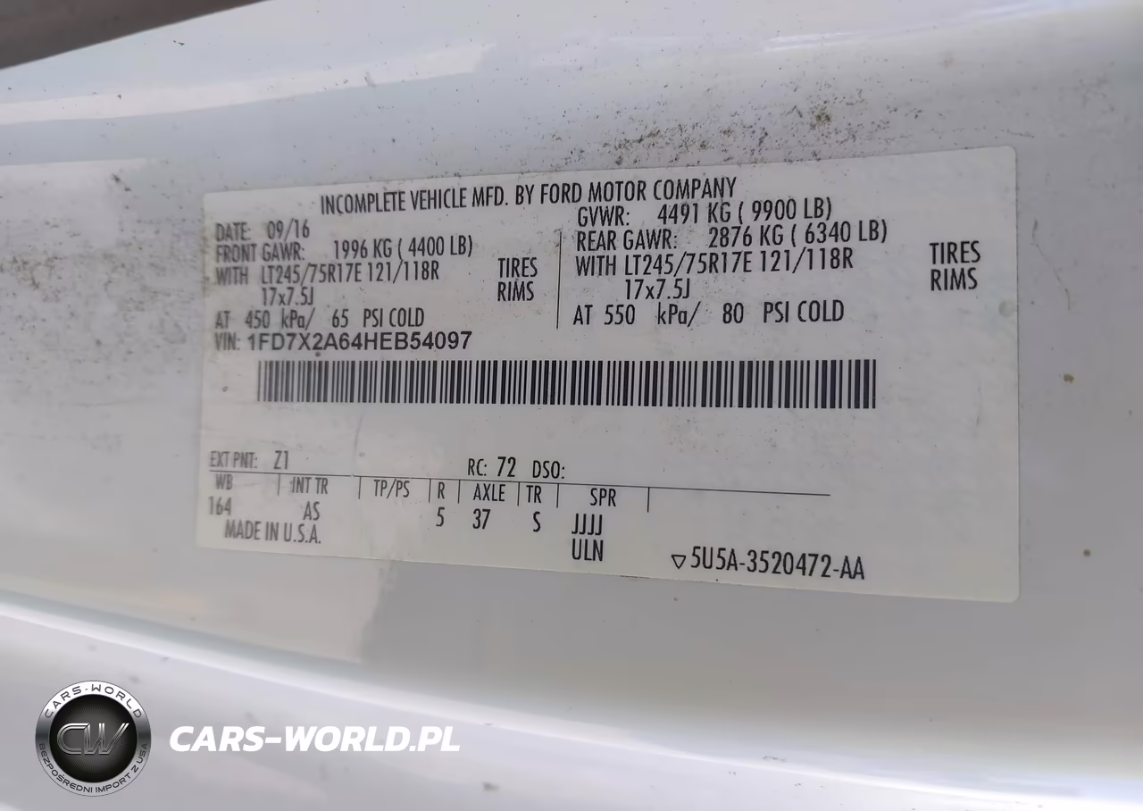 2017 Ford F-250 Xl VIN:1FD7X2A64HEB54097 - 9