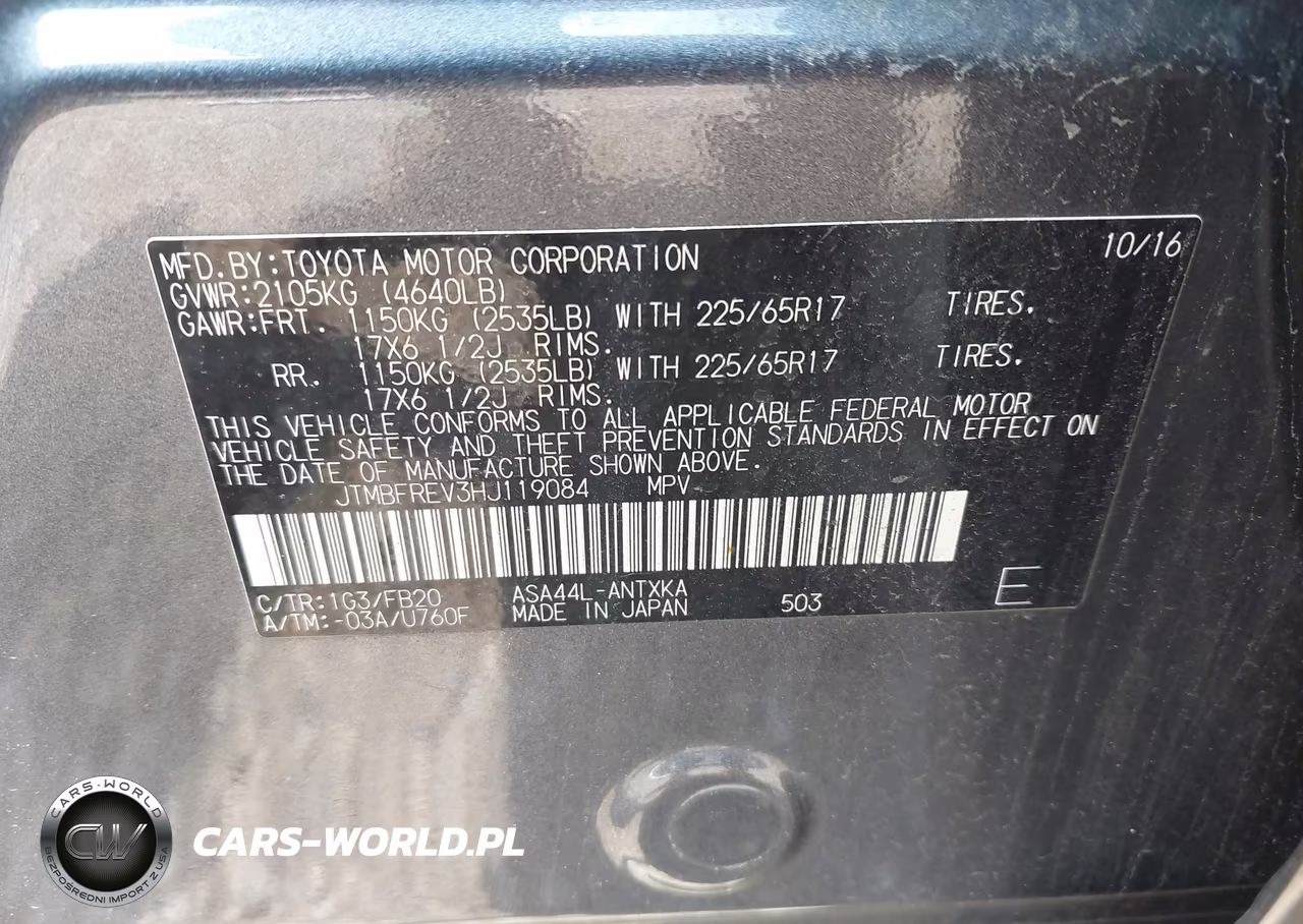 2017 Toyota Rav4 Le VIN:JTMBFREV3HJ119084 - 9