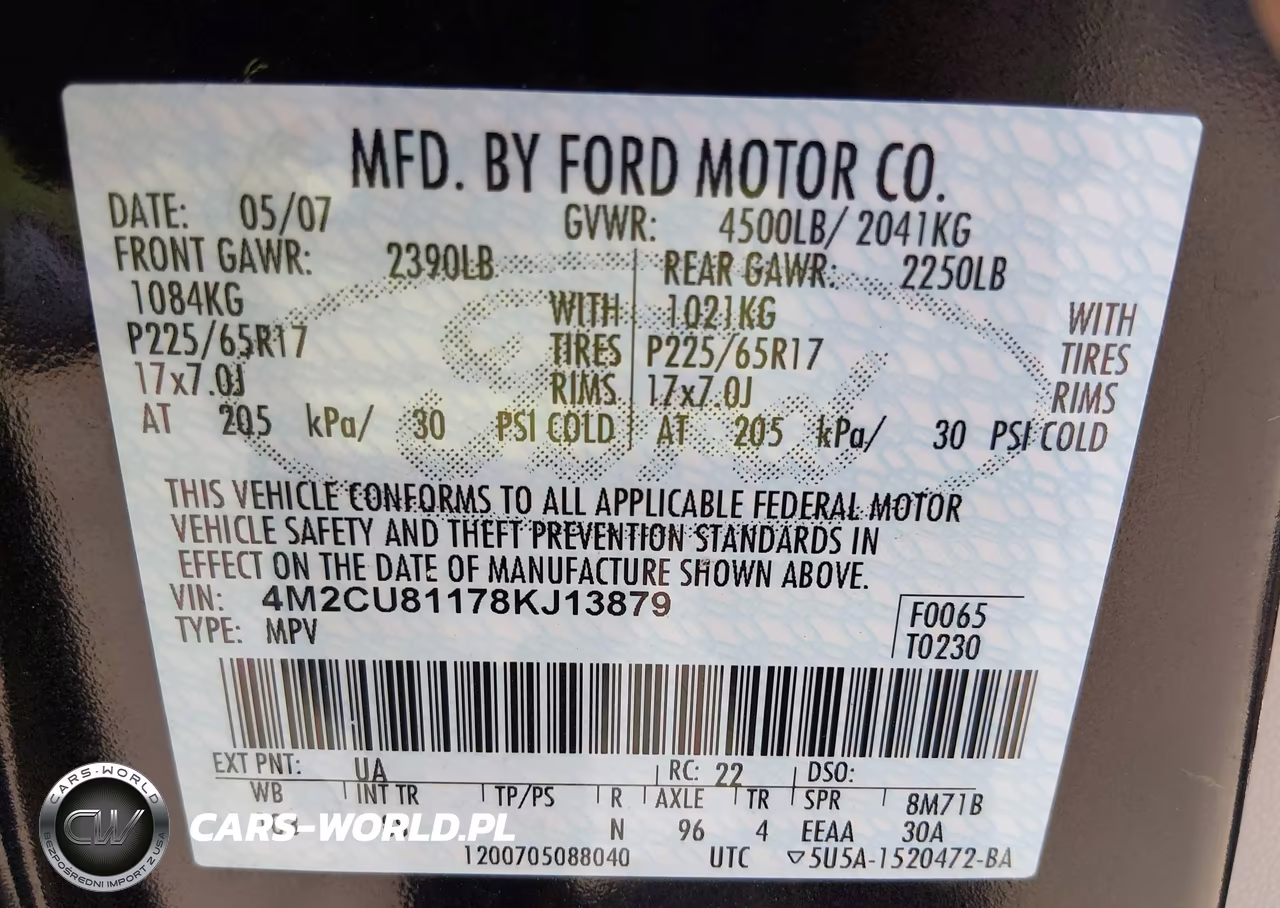 2008 Mercury Mariner V6 VIN:4M2CU81178KJ13879 - 9