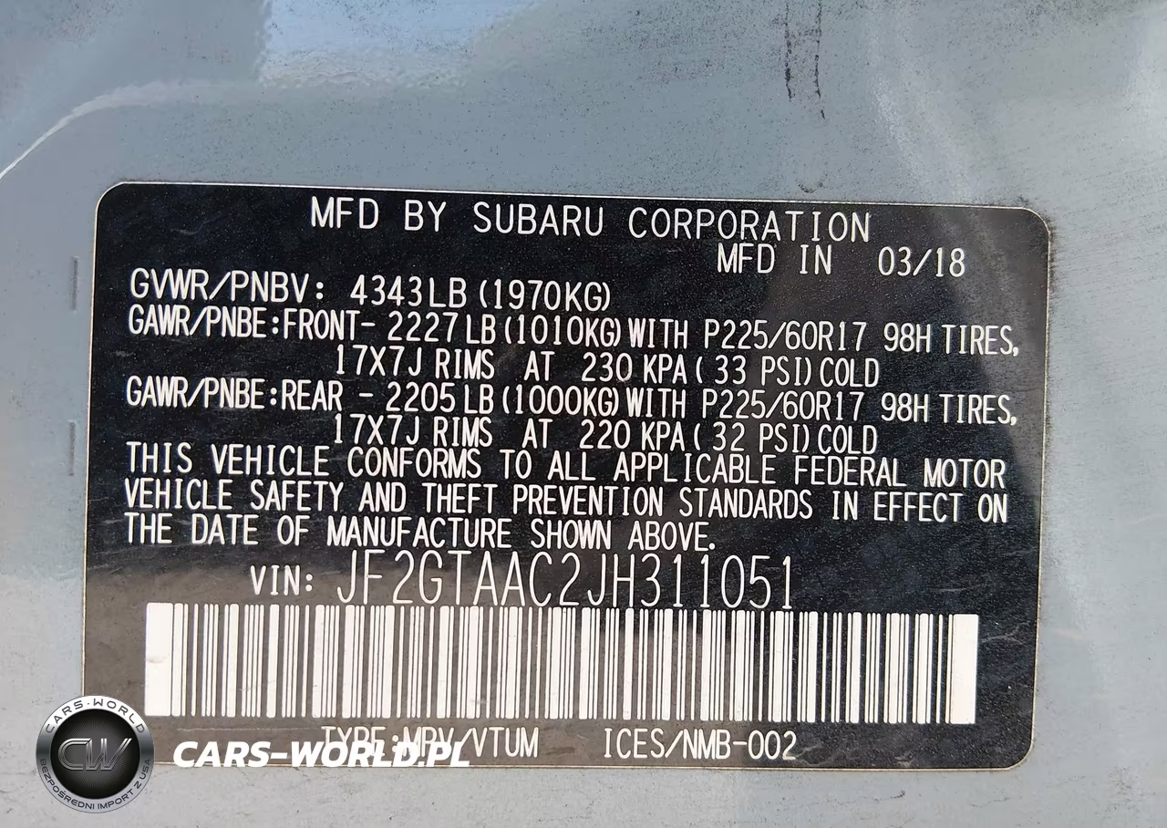 2018 Subaru Crosstrek 2.0I VIN:JF2GTAAC2JH311051 - 9