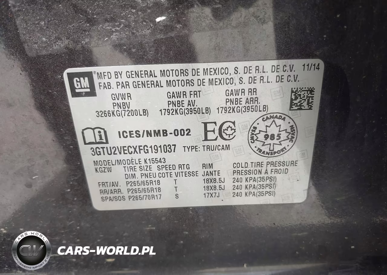 2015 GMC Sierra 1500 Slt VIN:3GTU2VECXFG191037 - 9