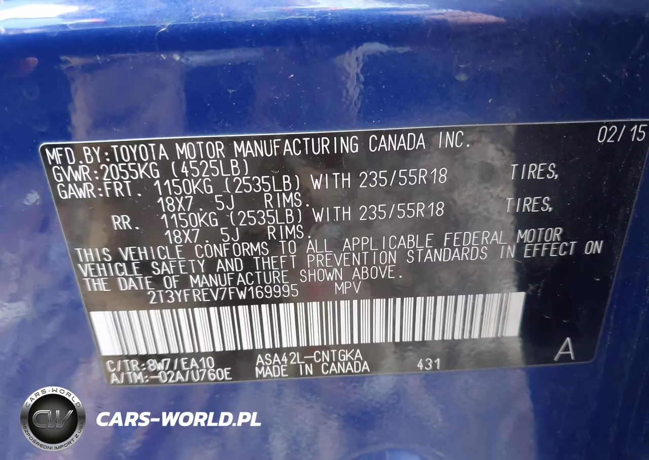 2015 Toyota Rav4 Limited VIN:2T3YFREV7FW169995 - 9