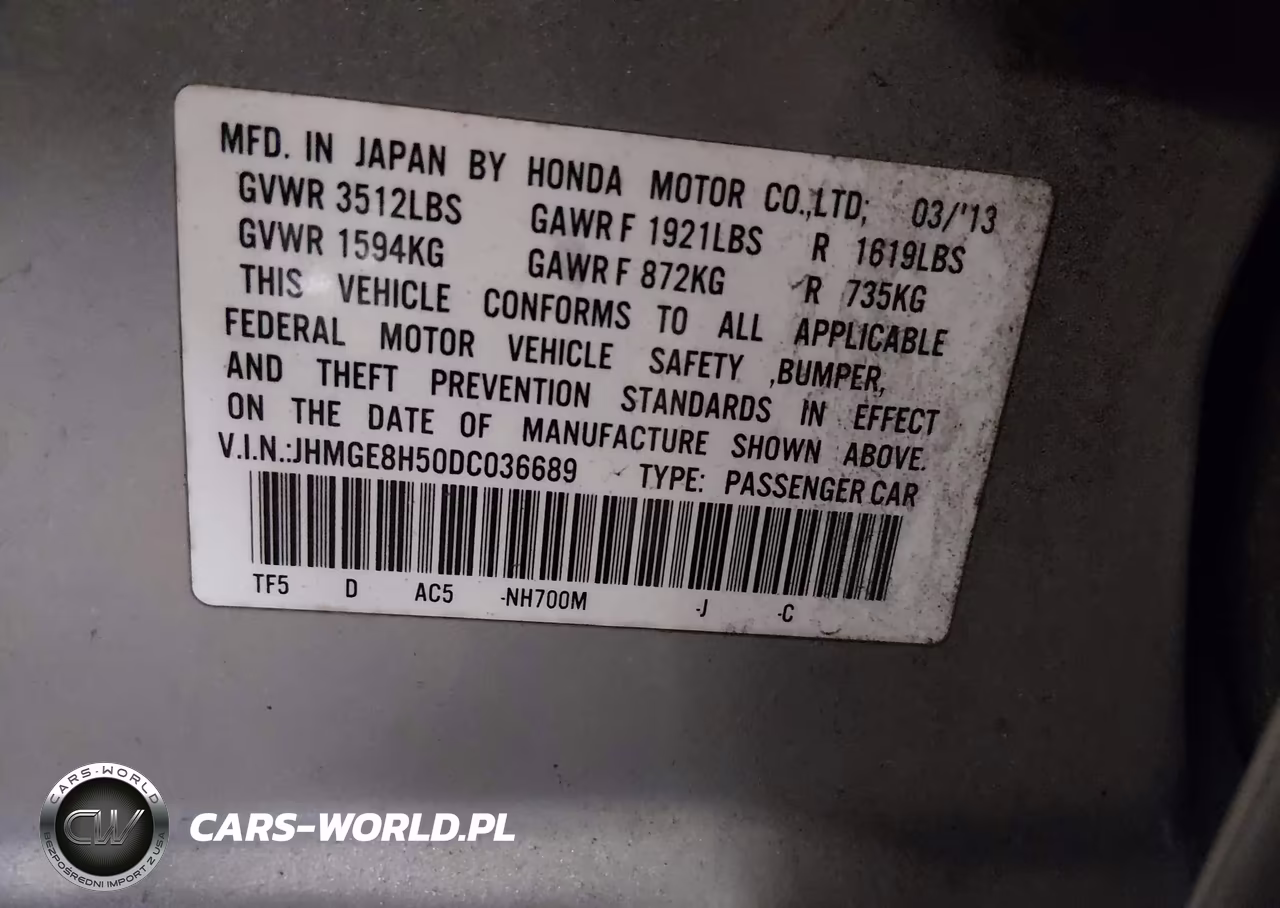 2013 Honda Fit Sport VIN:JHMGE8H50DC036689 - 9