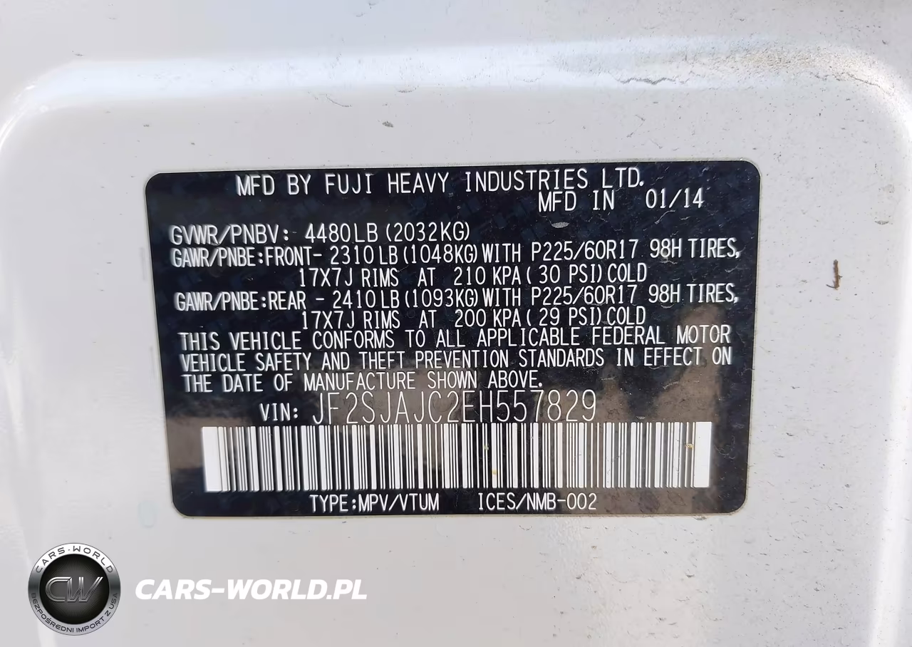 2014 Subaru Forester 2.5I Limited VIN:JF2SJAJC2EH557829 - 9