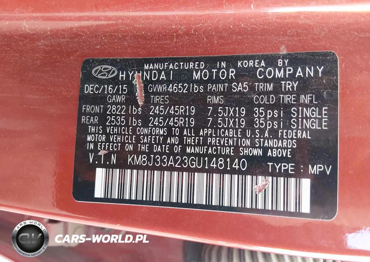 2016 Hyundai Tucson Limited VIN:KM8J33A23GU148140 - 9