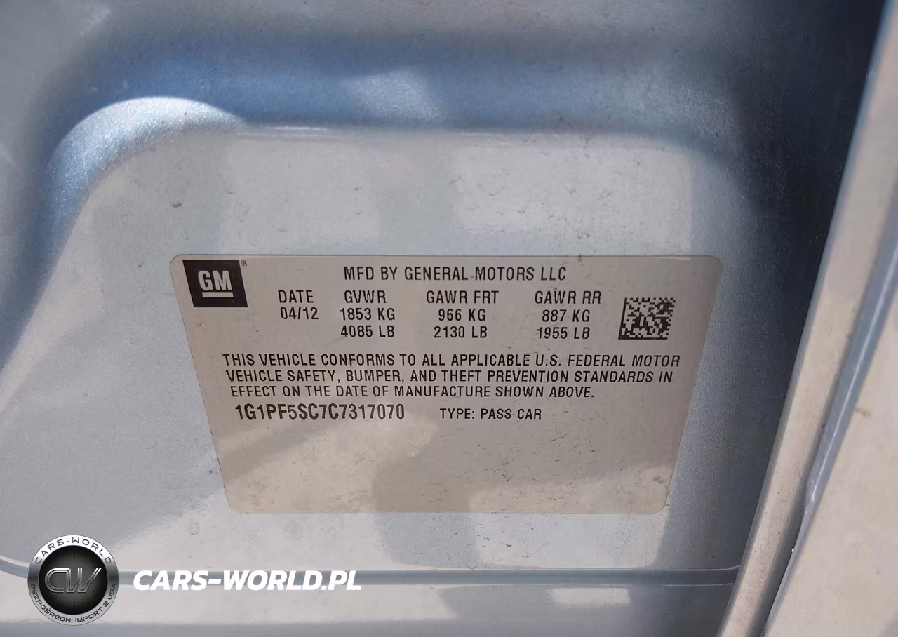 2012 Chevrolet Cruze 1Lt VIN:1G1PF5SC7C7317070 - 9