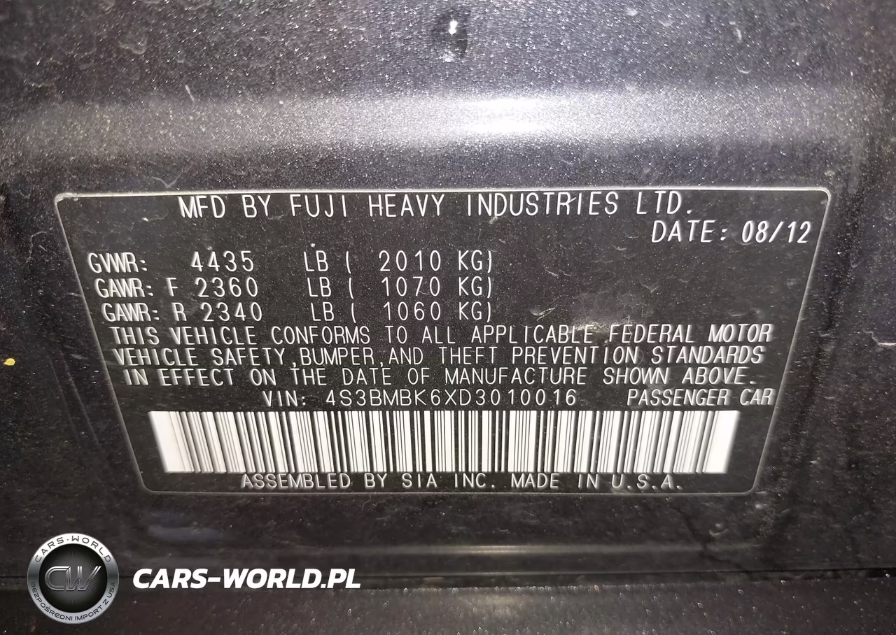 2013 Subaru Legacy 2.5I Limited VIN:4S3BMBK6XD3010016 - 9