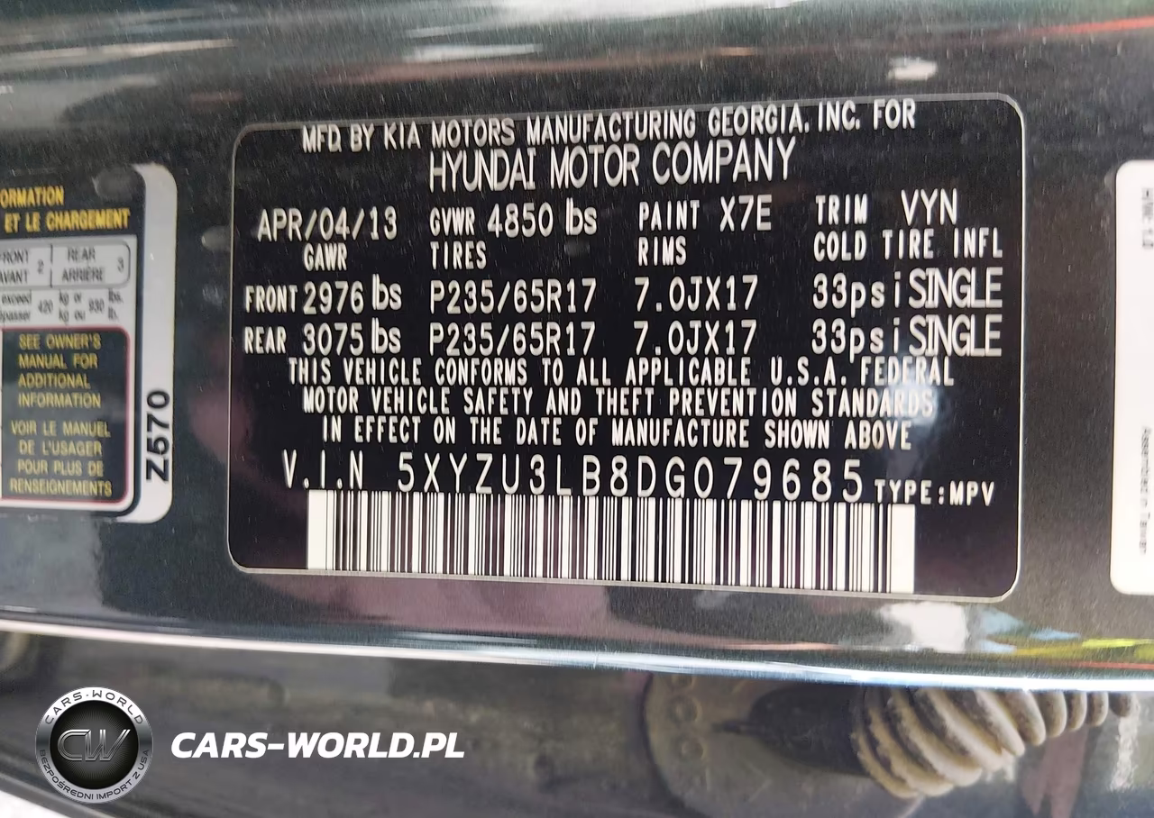 2013 Hyundai Santa Fe Sport VIN:5XYZU3LB8DG079685 - 9