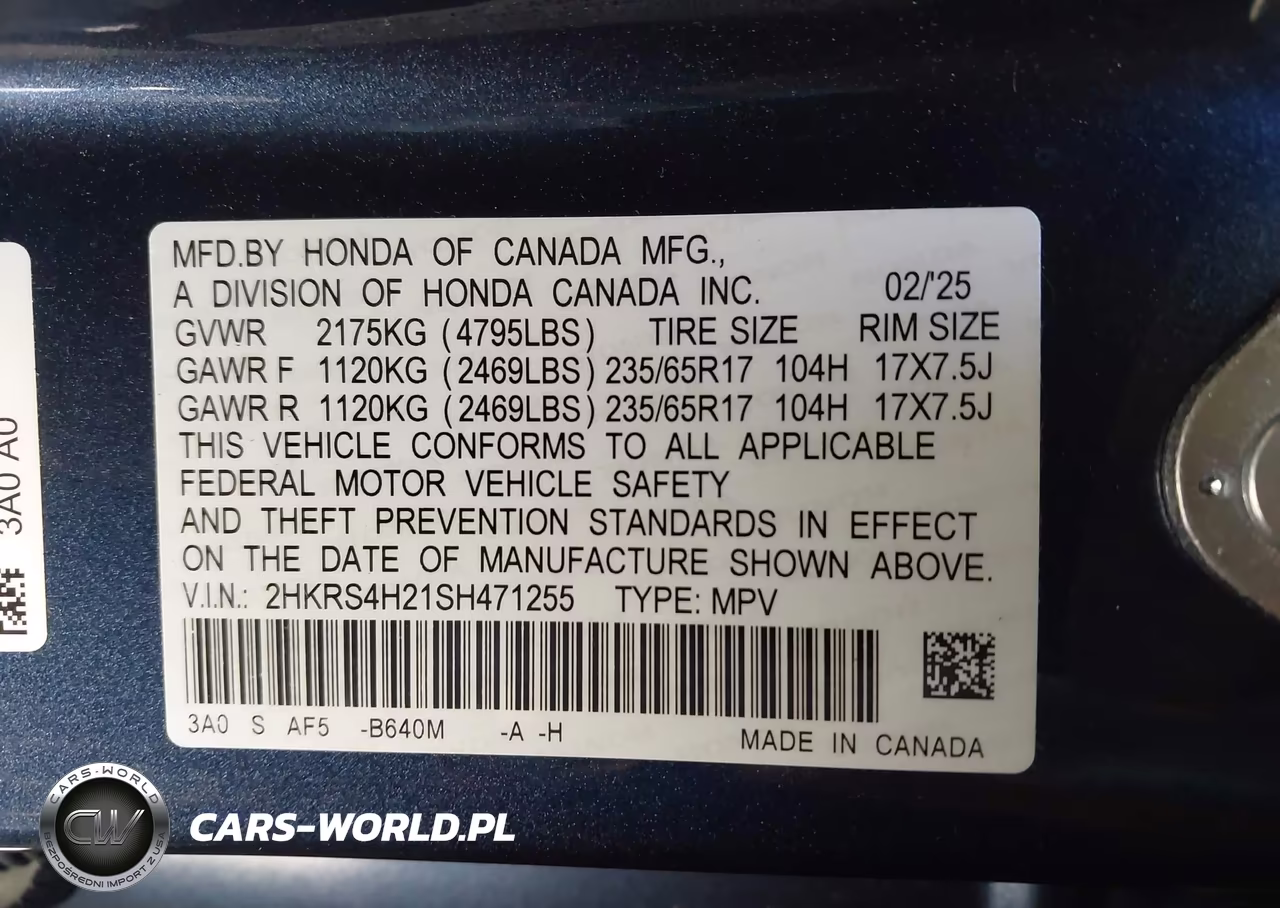 2025 Honda Cr-V Lx VIN:2HKRS4H21SH471255 - 9