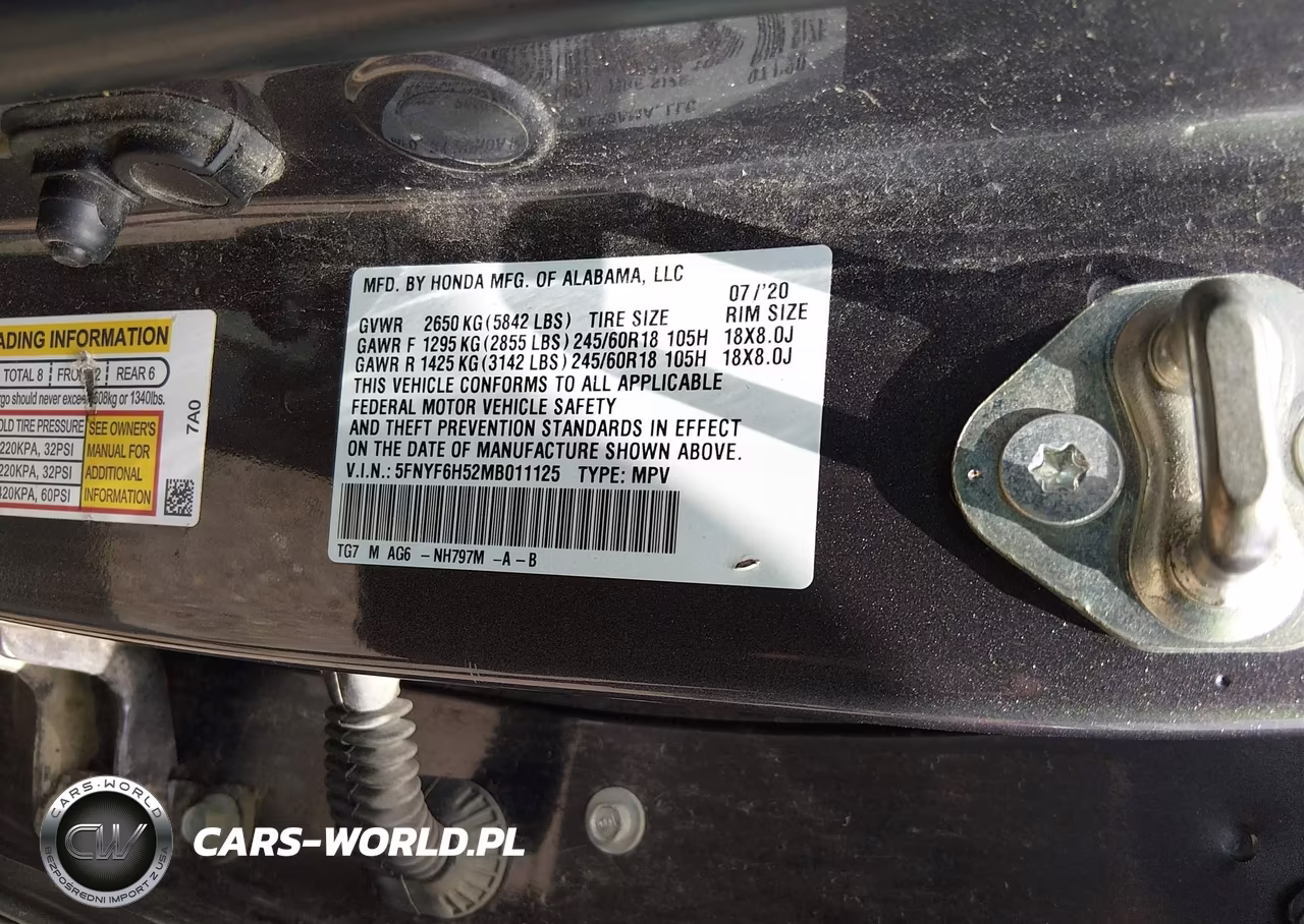 2021 Honda Pilot Awd Ex-L VIN:5FNYF6H52MB011125 - 9