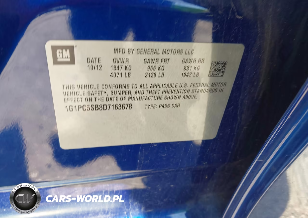 2013 Chevrolet Cruze 1Lt Auto VIN:1G1PC5SB8D7163678 - 9