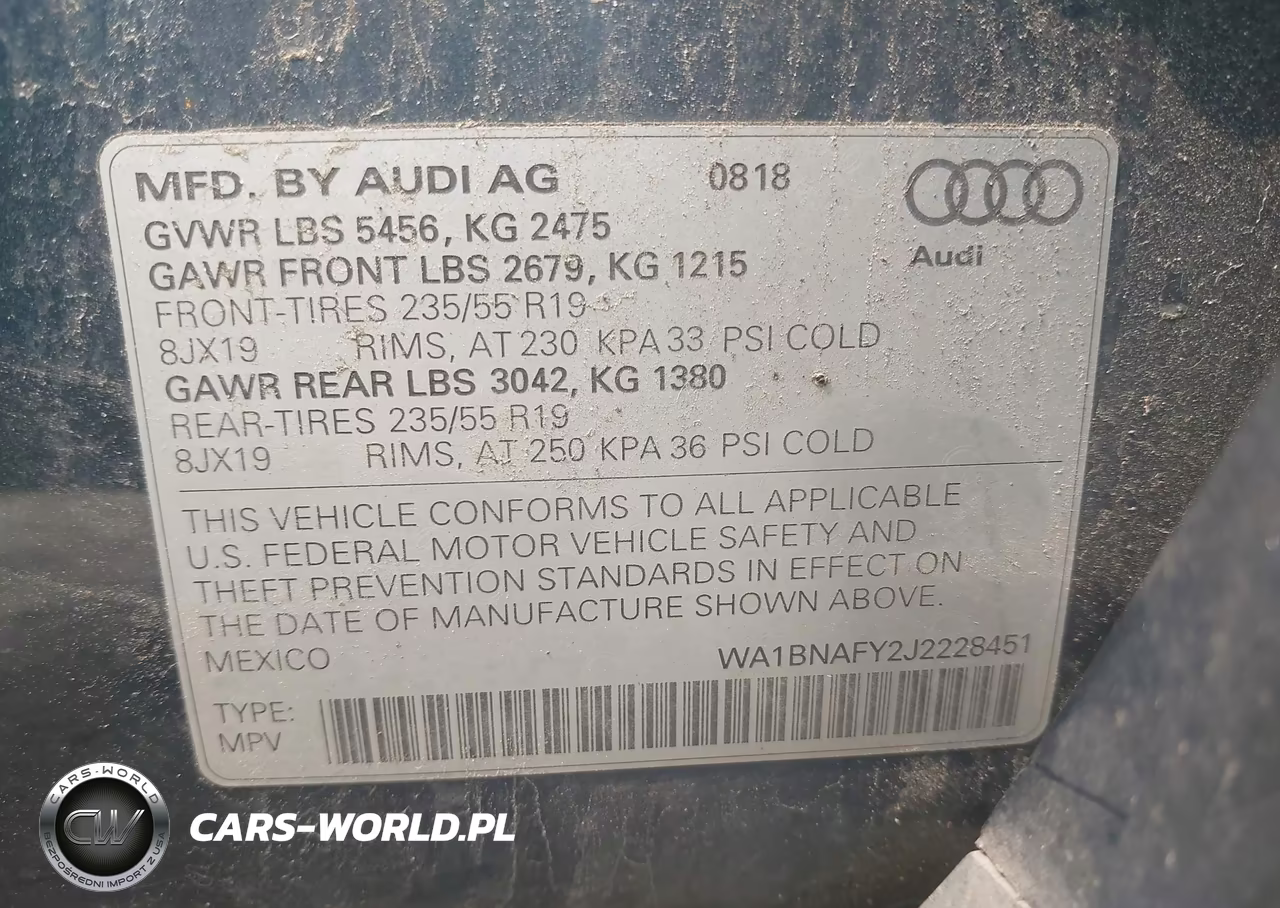 2018 Audi Q5 VIN:WA1BNAFY2J2228451 - 9