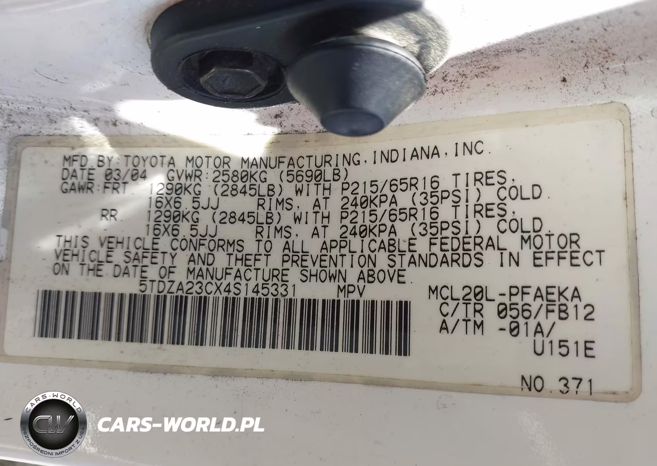 2004 Toyota Sienna Le VIN:5TDZA23CX4S145331 - 9