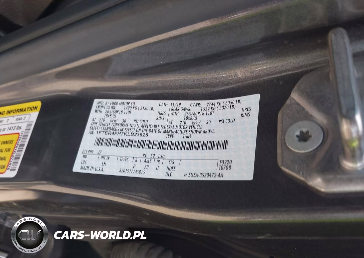 2019 Ford Ranger Xlt VIN:1FTER4FH7KLB23828 - 9
