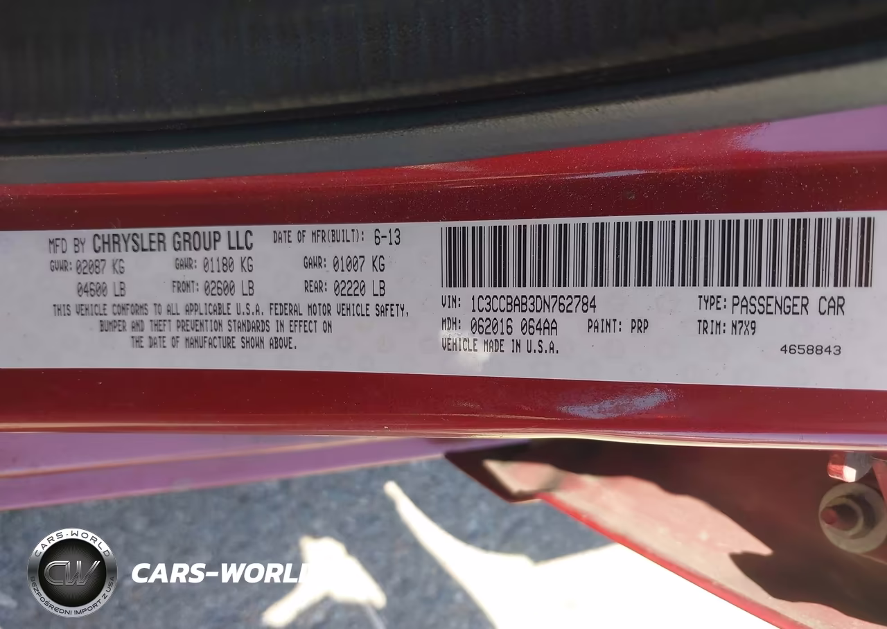 2013 Chrysler 200 Lx VIN:1C3CCBAB3DN762784 - 9