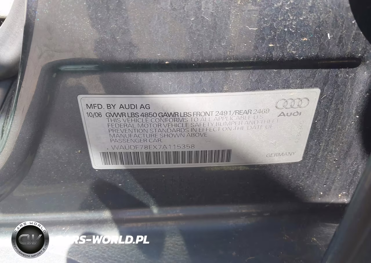 2007 Audi A4 2.0T VIN:WAUDF78EX7A115358 - 9