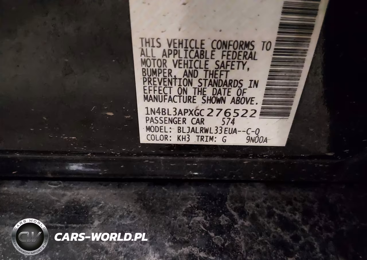 2016 Nissan Altima 3.5 Sl VIN:1N4BL3APXGC276522 - 9