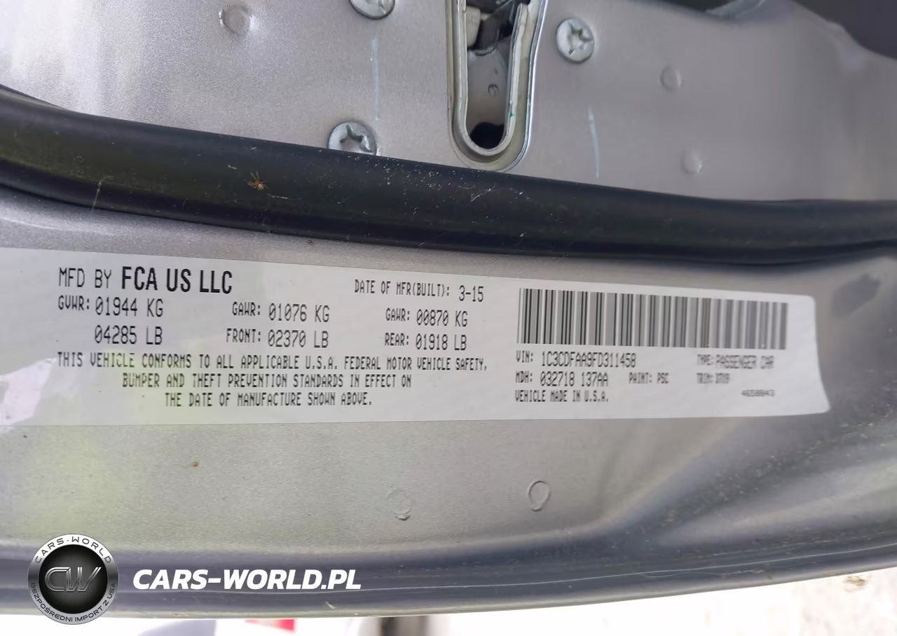 2015 Dodge Dart Se VIN:1C3CDFAA9FD311458 - 9