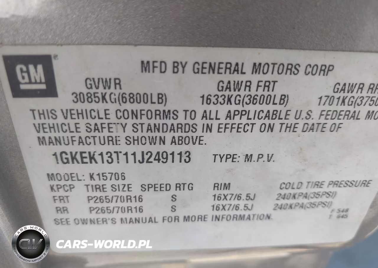 2001 GMC Yukon Slt VIN:1GKEK13T11J249113 - 9