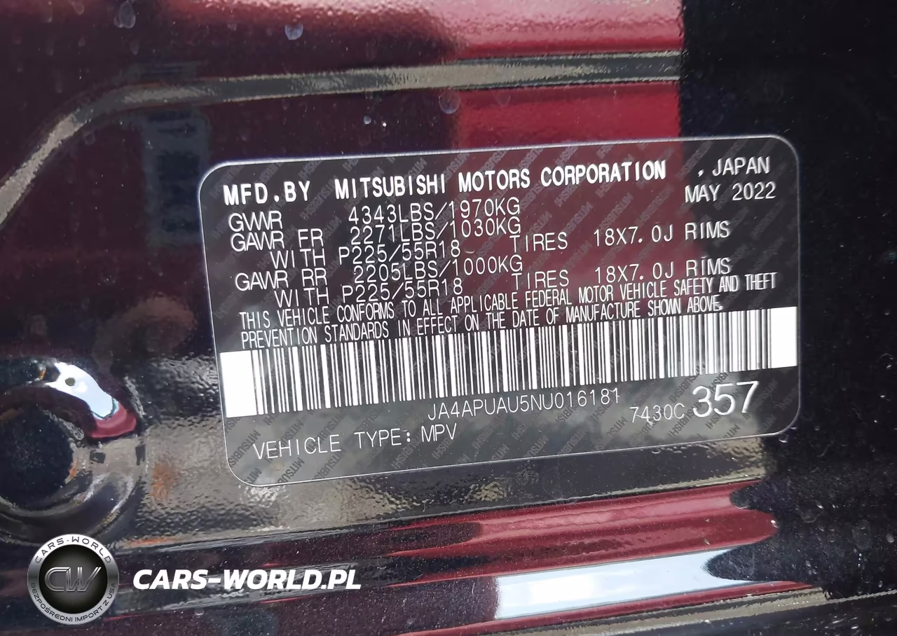 2022 Mitsubishi Outlander Sport 2.0 Le 2Wd VIN:JA4APUAU5NU016181 - 9