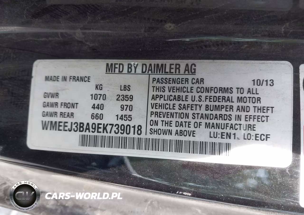 2014 Smart Fortwo Pure VIN:WMEEJ3BA9EK739018 - 9