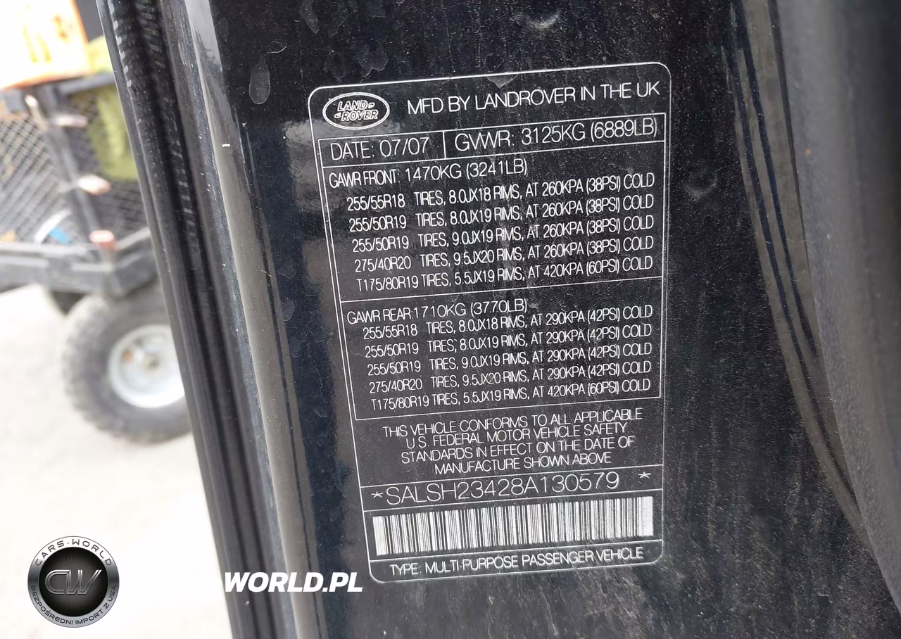 2008 Land Rover Range Rover Sport Supercharged VIN:SALSH23428A130579 - 9