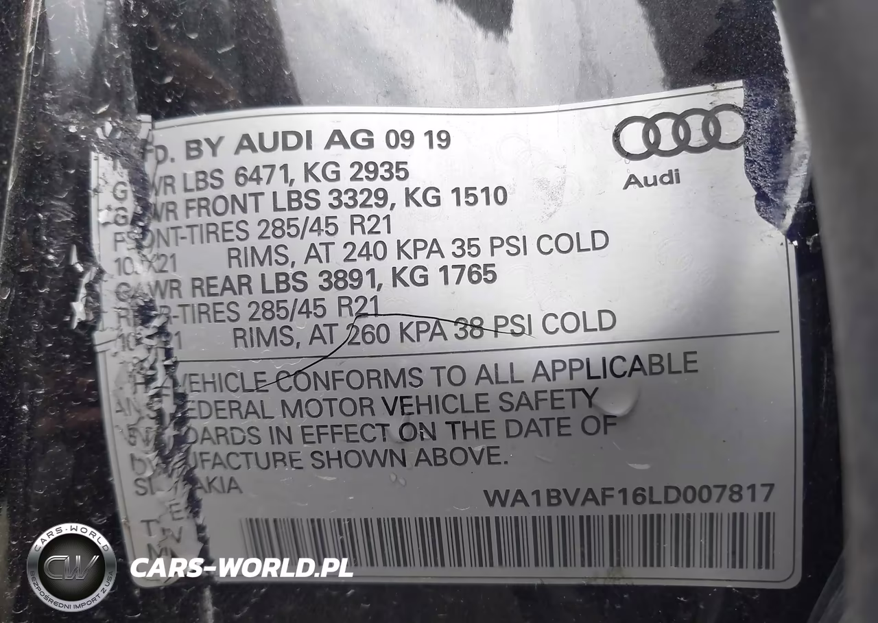2020 Audi Q8 Premium Plus 55 Tfsi Quattro Tiptronic VIN:WA1BVAF16LD007817 - 9