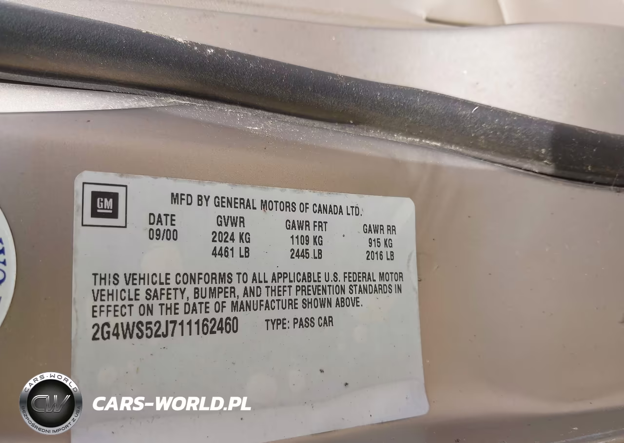 2001 Buick Century Custom VIN:2G4WS52J711162460 - 9