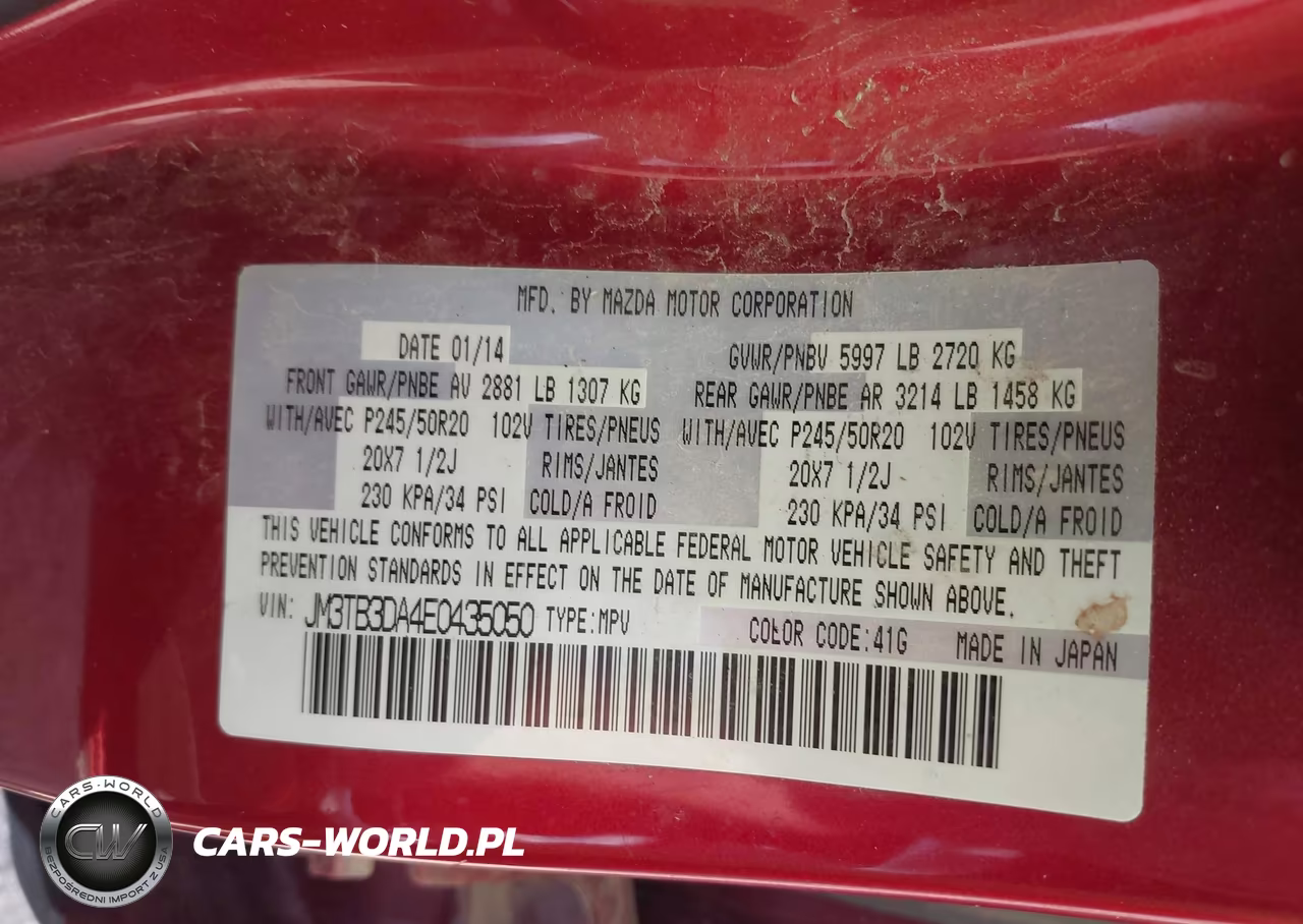 2014 Mazda Cx-9 Grand Touring VIN:JM3TB3DA4E0435050 - 9