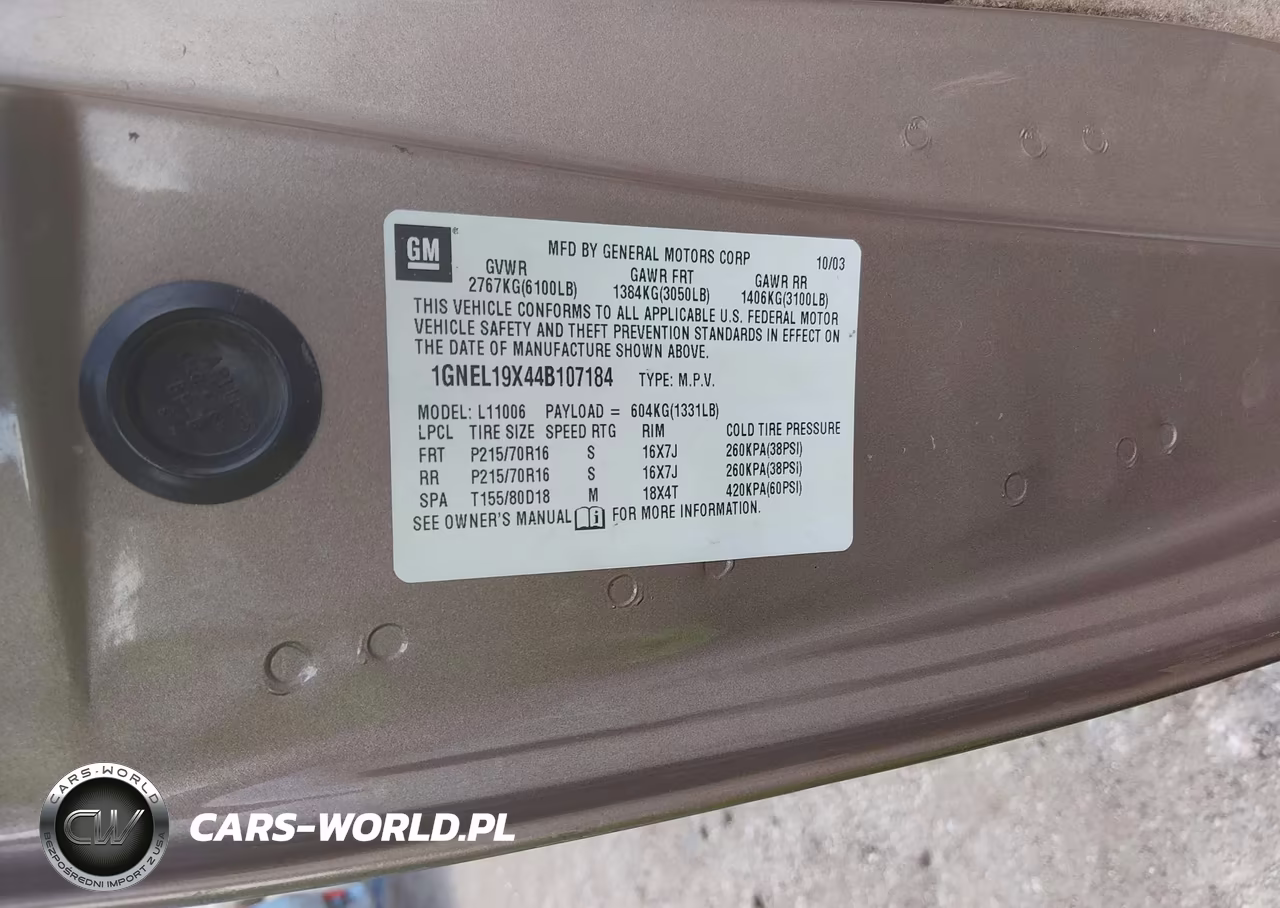 2004 Chevrolet Astro Passenger VIN:1GNEL19X44B107184 - 9