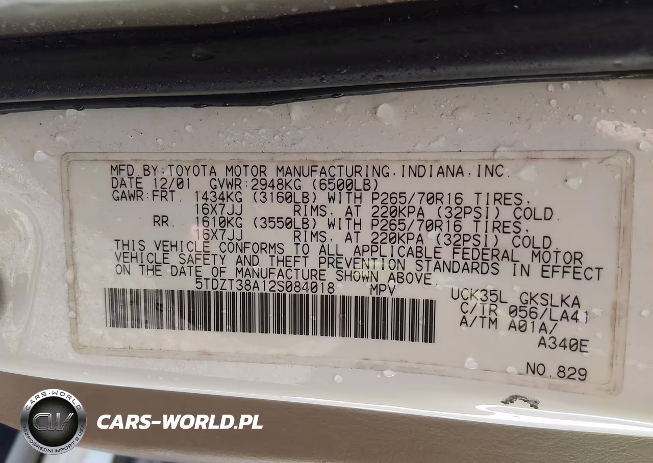 2002 Toyota Sequoia Limited V8 VIN:5TDZT38A12S084018 - 9