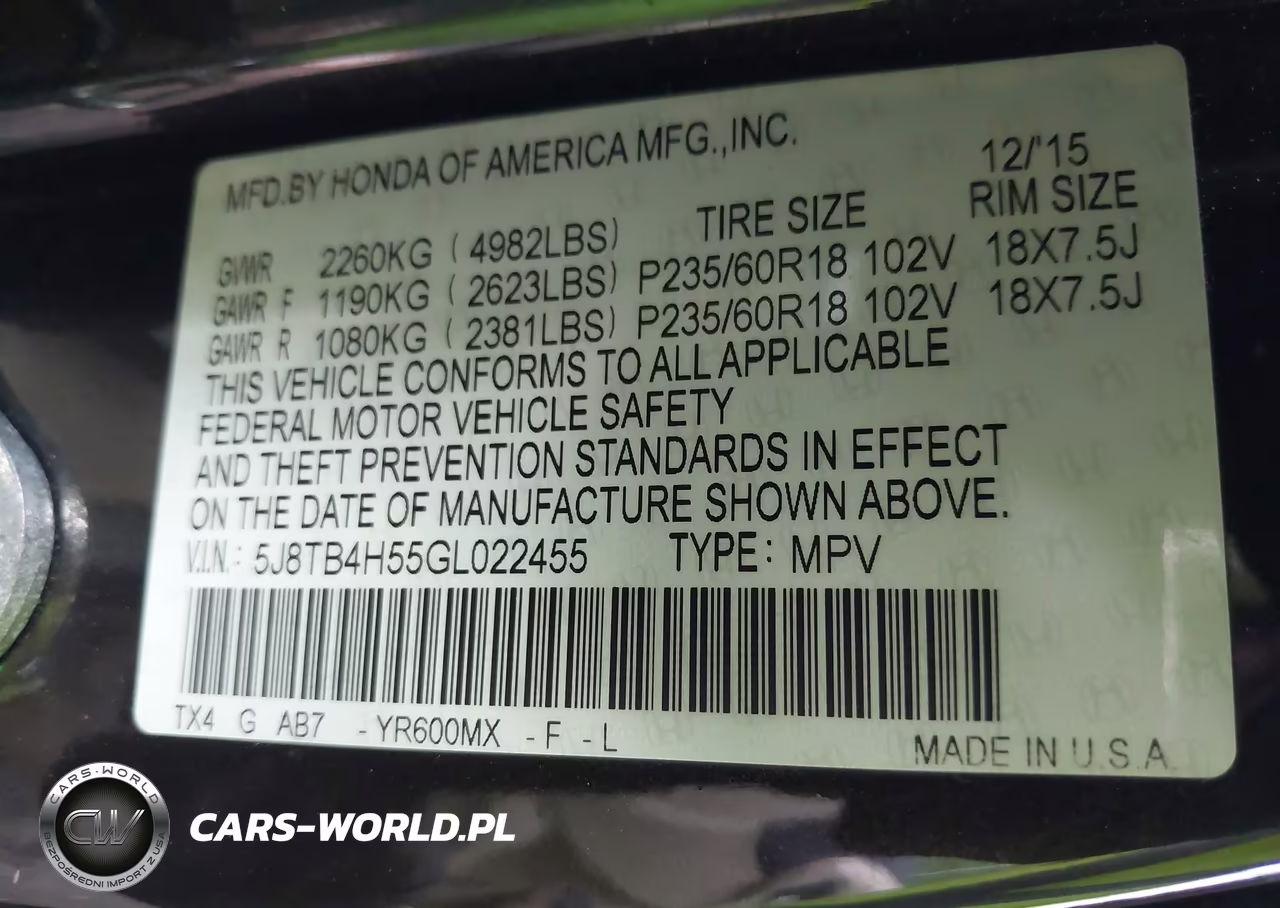 2016 Acura Rdx Technology Acurawatch Plus Packages-Technology Package VIN:5J8TB4H55GL022455 - 9