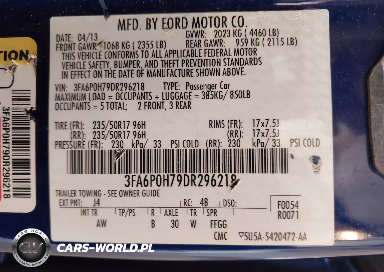 2013 Ford Fusion Se VIN:3FA6P0H79DR296218 - 9