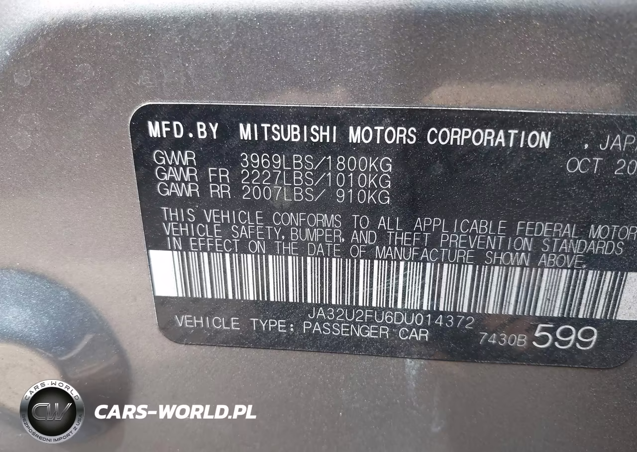 2013 Mitsubishi Lancer Es VIN:JA32U2FU6DU014372 - 9